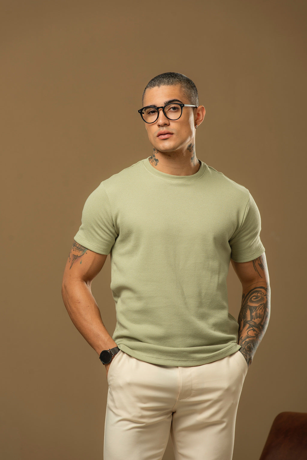 Kit com 5 Camisetas Texturizadas Malha Waffle Milano Velluto - Não amassa, Não desbota e 0 transparência