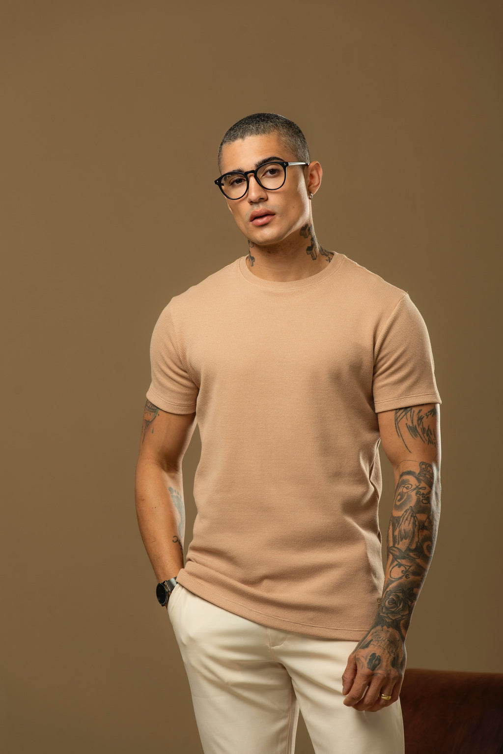 Kit com 5 Camisetas Texturizadas Malha Waffle Milano Velluto - Não amassa, Não desbota e 0 transparência