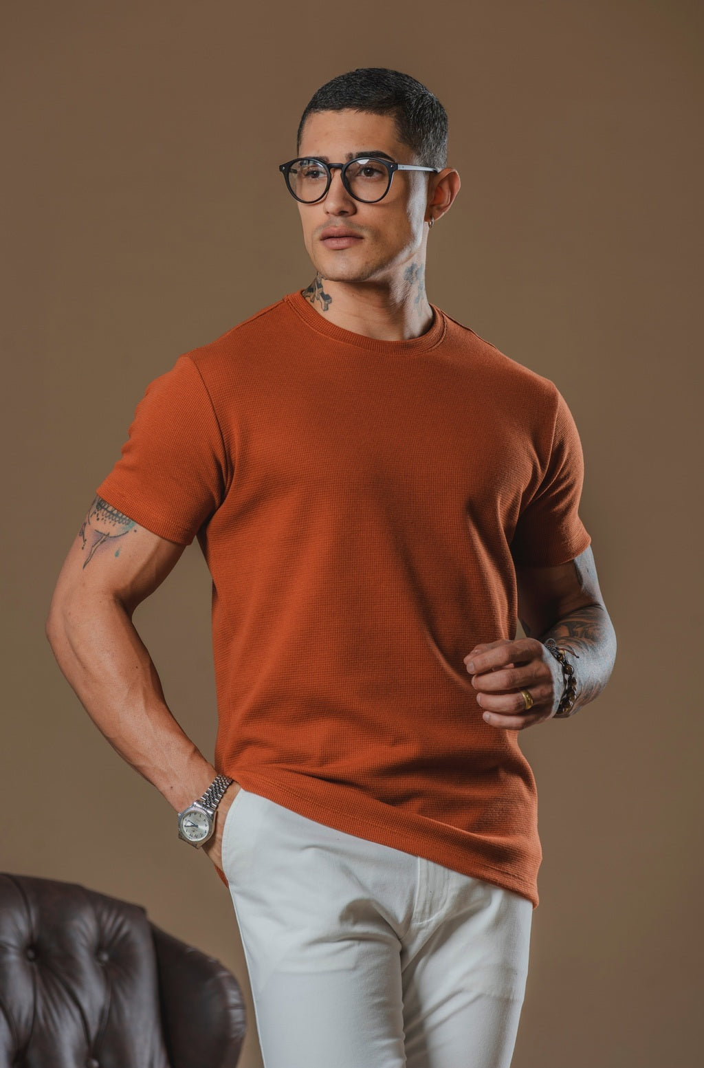 Kit com 5 Camisetas Texturizadas Malha Waffle Milano Velluto - Não amassa, Não desbota e 0 transparência