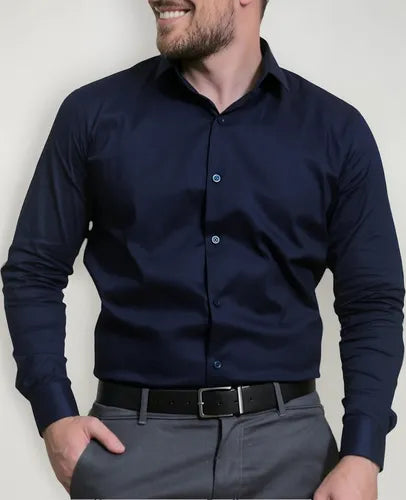 Kit 2 Camisa Social Masculina Slim Com Elastano Premium