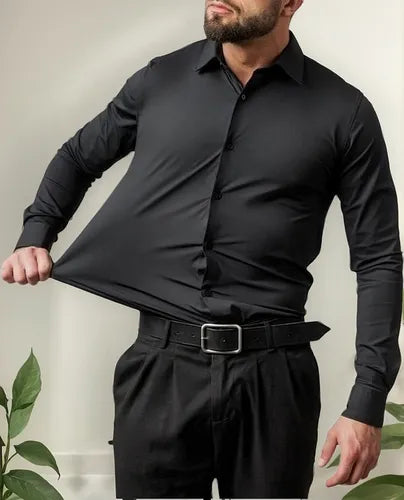 Kit 2 Camisa Social Masculina Slim Com Elastano Premium