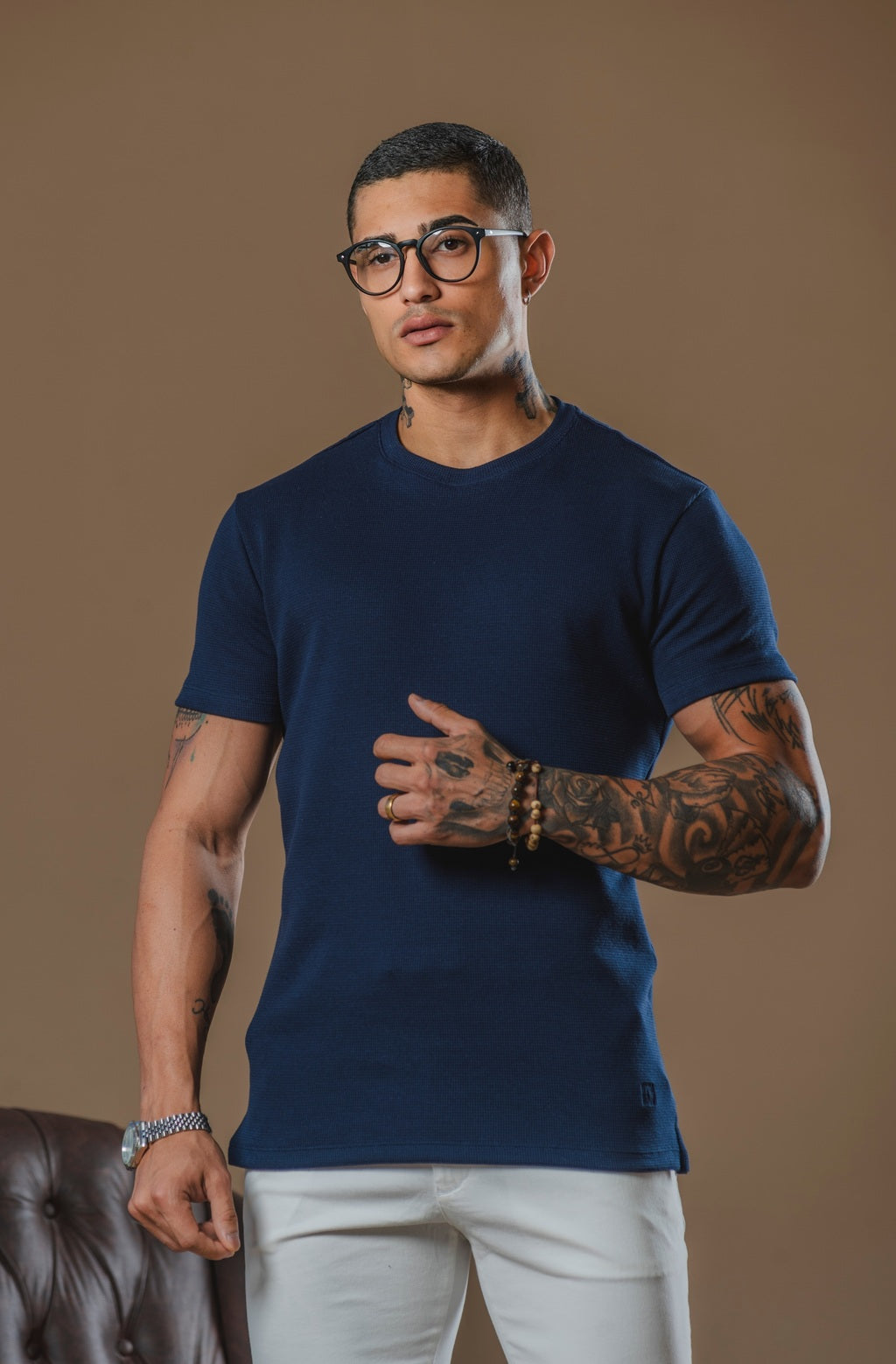 Kit com 5 Camisetas Texturizadas Malha Waffle Milano Velluto - Não amassa, Não desbota e 0 transparência