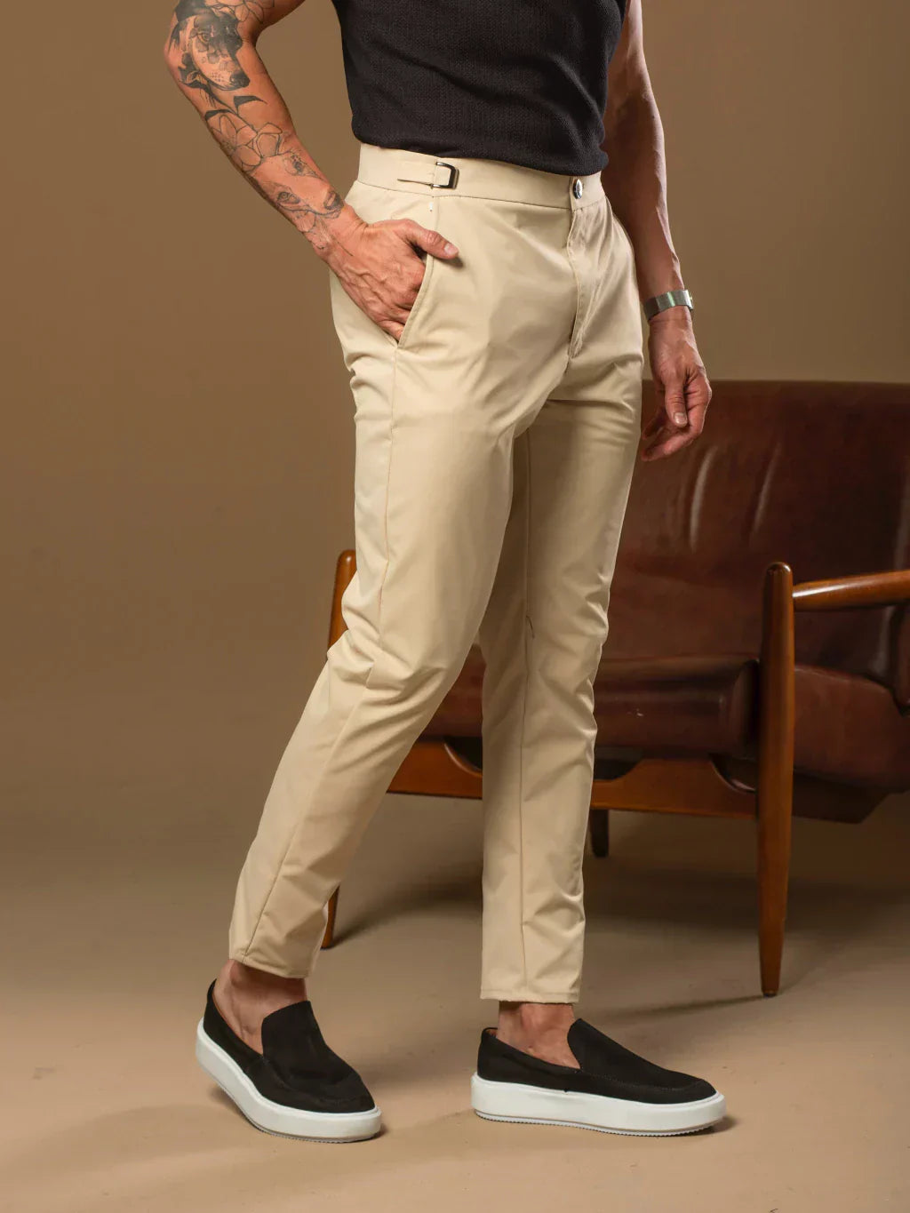 Kit com 3 Calças Alfaiataria Masculina Mônaco com Ajuste
