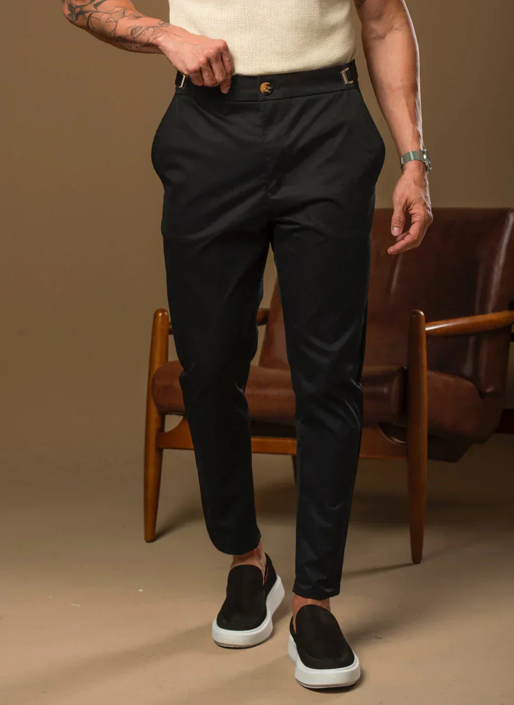 Kit com 3 Calças Alfaiataria Masculina Mônaco com Ajuste